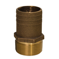 Groco 1" NPT x 1-1/8" Bronze Full Flow Pipe to Hose Straight Fitting FF-1125
